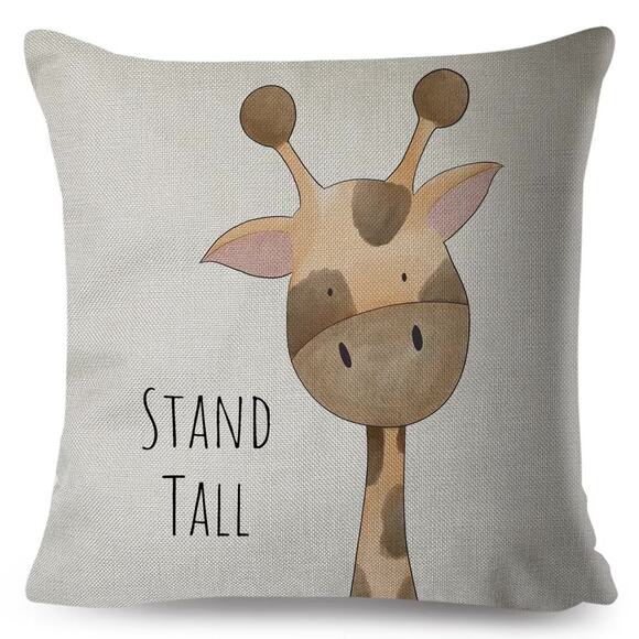 Unbranded Other - NEW Stand Tall Giraffe Decorative Throw Pillow Cover Nursery Kids Room Neutral